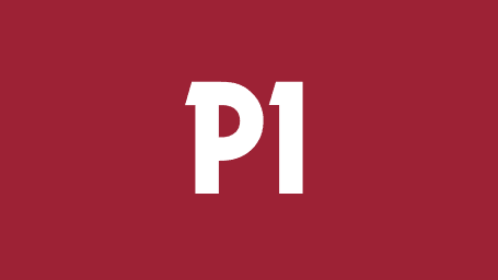 A red graphic with 