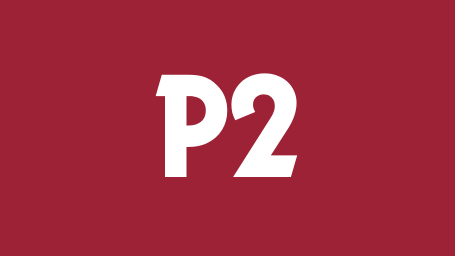 A red graphic with 