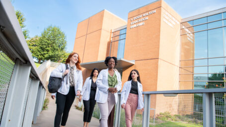 pharmacy students on campus